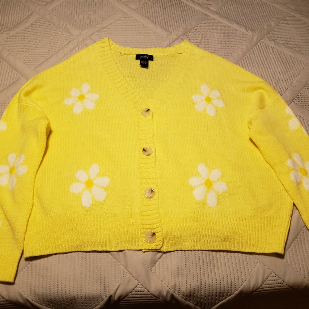 Bright Cheery Button Down Sweater